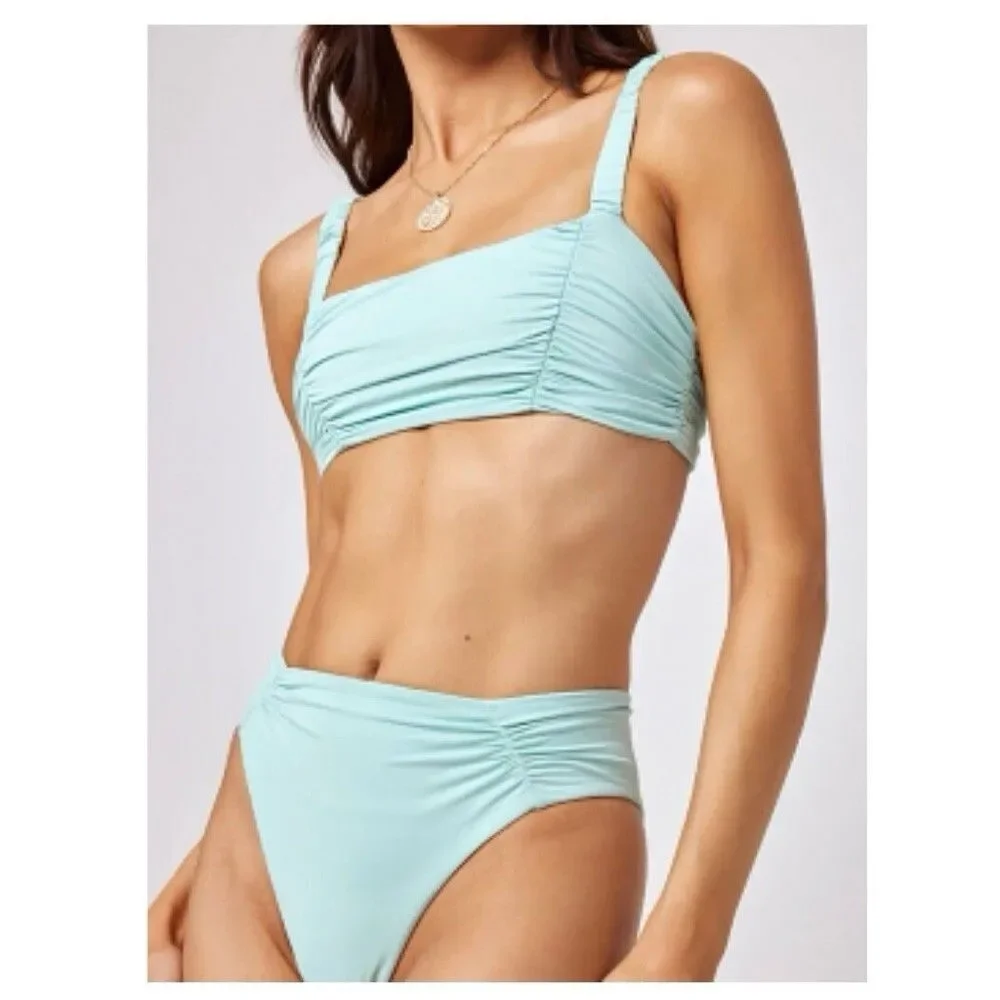 NEW L*Space Women Pointelle Rib Camellia Bikini Top & Arlo Bikini Swimsuit Small